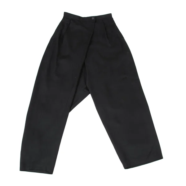 ISSEY MIYAKE PERMANENTE Silk Tuck Tapered Pants Black M K-174172_001