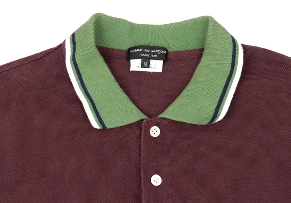 OMME des GARCONS HOMME PLUS Ribbed Cotton Linen Piqué Polo Shirt K-174178_003