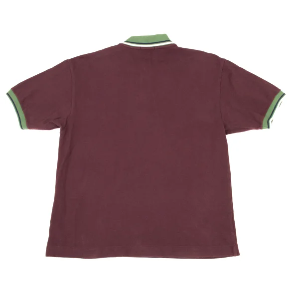 OMME des GARCONS HOMME PLUS Ribbed Cotton Linen Piqué Polo Shirt K-174178_011