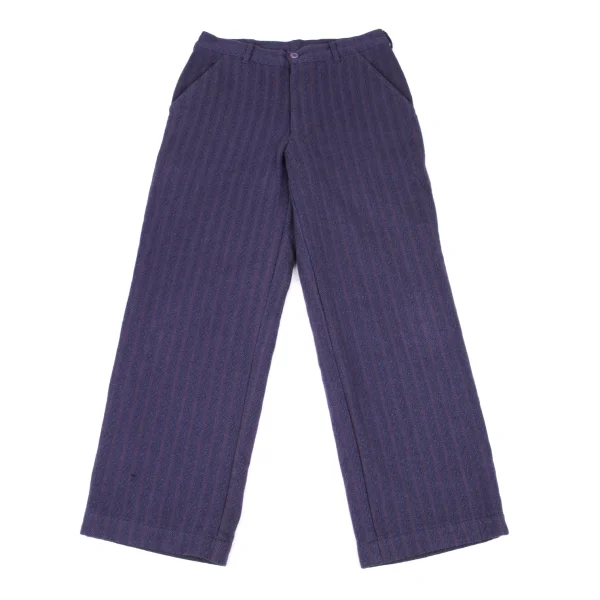 COMME des GARCONS HOMME PLUS Wool Blend Striped Pants Purple M K-174180_001