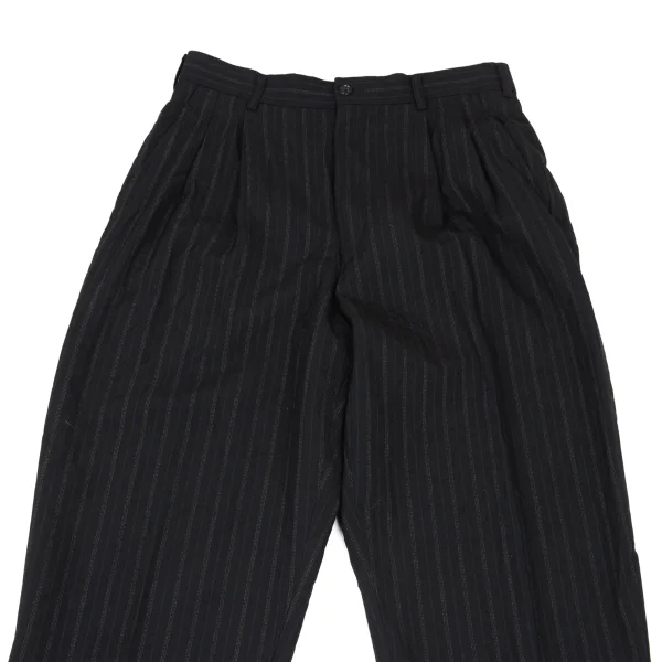 COMME des GARCONS HOMME PLUS Bleached Hem Wool Stripe Twu Tuck Pants K-174181_002