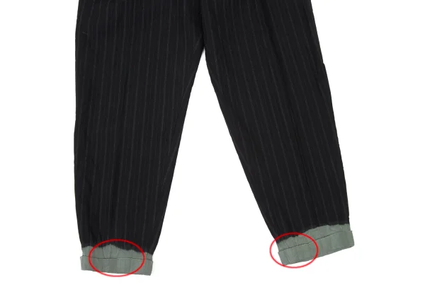 COMME des GARCONS HOMME PLUS Bleached Hem Wool Stripe Twu Tuck Pants K-174181_008