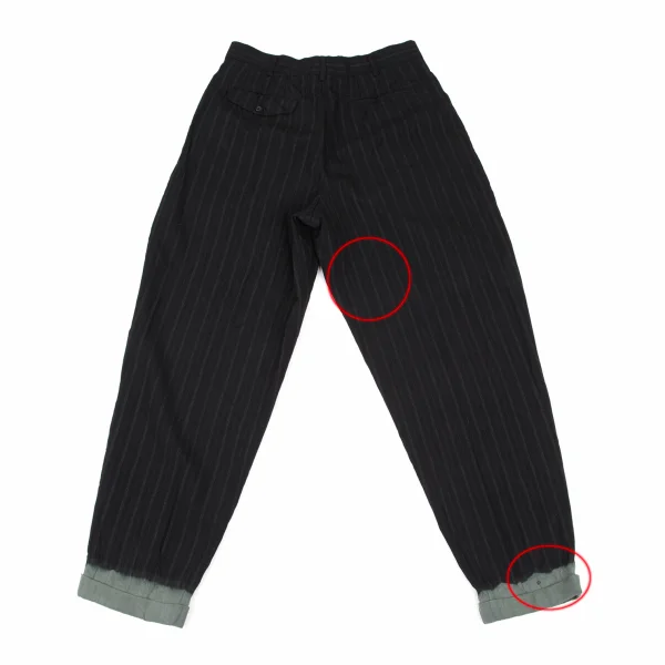 COMME des GARCONS HOMME PLUS Bleached Hem Wool Stripe Twu Tuck Pants K-174181_012