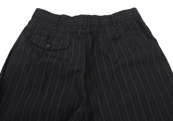COMME des GARCONS HOMME PLUS Bleached Hem Wool Stripe Twu Tuck Pants K-174181_015