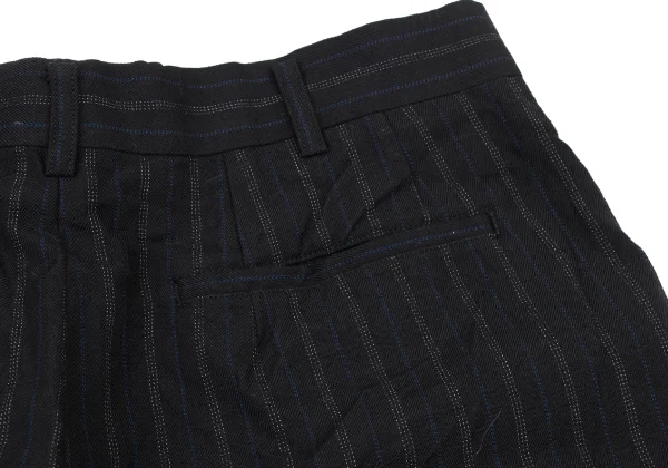 COMME des GARCONS HOMME PLUS Bleached Hem Wool Stripe Twu Tuck Pants K-174181_017