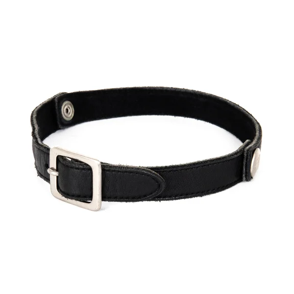 LIMI feu Snap Button Leather Choker Black  K-174189_001