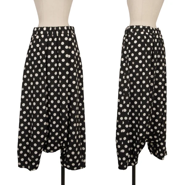 Y's.... Dot Floral Print Balloon Pants Black,White 2 K-174210_001