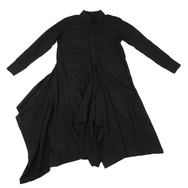 Yohji Yamamoto collections Draped Hem Long Shirt Dress K-174213_002