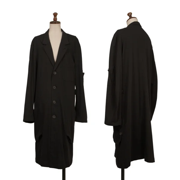 Yohji Yamamoto collections Cotton Long Jacket Black 2 K-174214_001