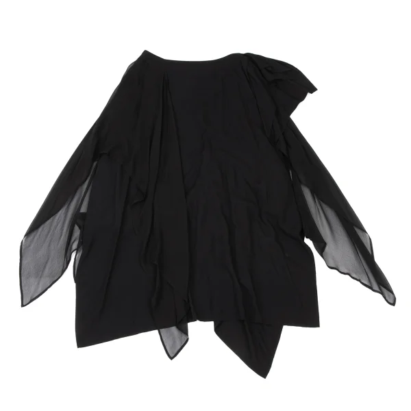 Yohji Yamamoto FEMME Sheer Panel Draped Skirt K-174215_002
