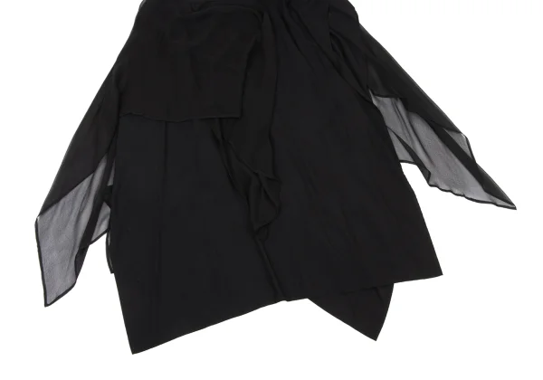 Yohji Yamamoto FEMME Sheer Panel Draped Skirt K-174215_006