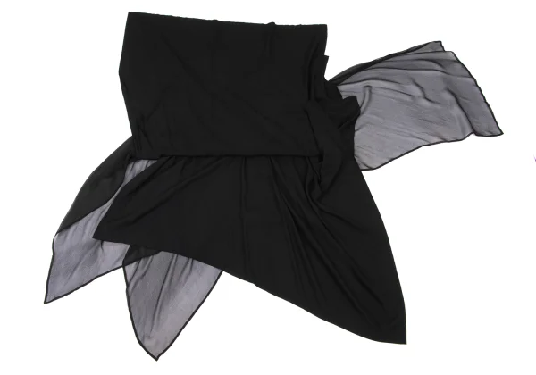 Yohji Yamamoto FEMME Sheer Panel Draped Skirt K-174215_008