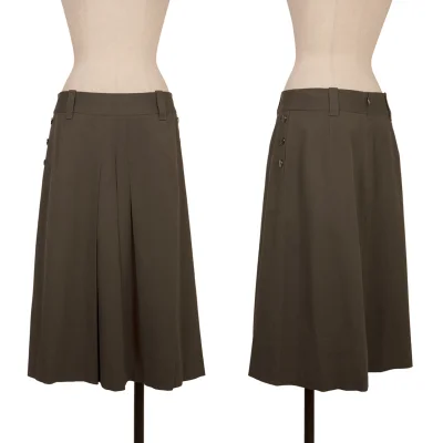 yoshie inaba Cotton Blended  Metal Button Pleats Skirt