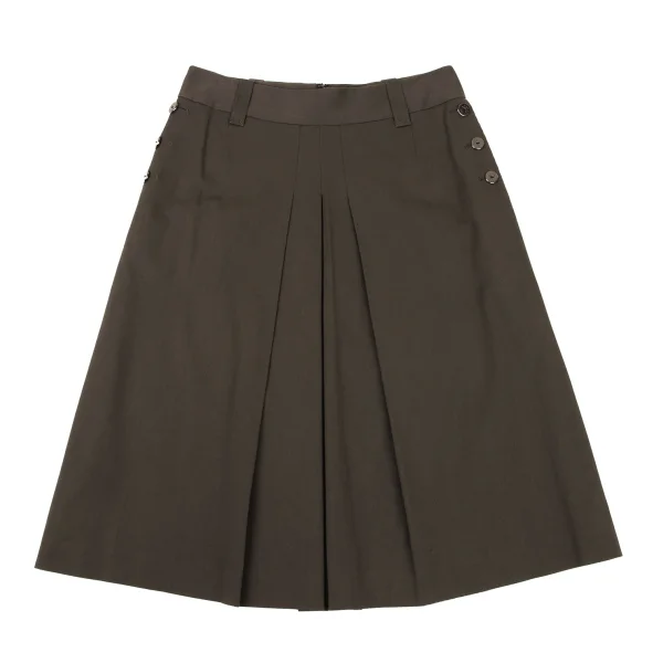 yoshie inaba Cotton Blended  Metal Button Pleats Skirt K-174220_002
