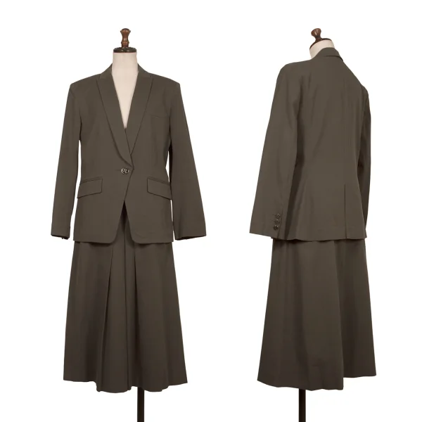 yoshie inaba Cotton Blended  Metal Button Jacket & Skirt Charcoal 11 K-174221_001
