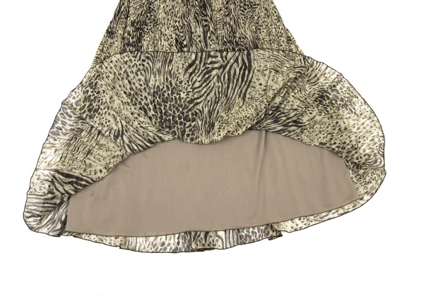 K OF KRIZIA Animal Printed Pleats Skirt K-174224_006