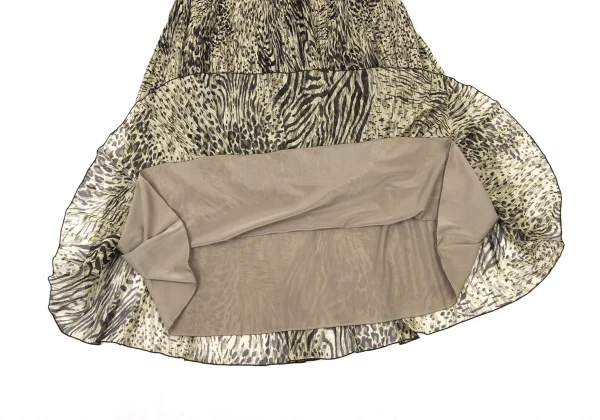 K OF KRIZIA Animal Printed Pleats Skirt K-174224_007
