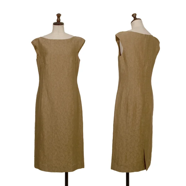 K OF KRIZIA Jacquard Sleeveless Dress Camel 40 K-174226_001