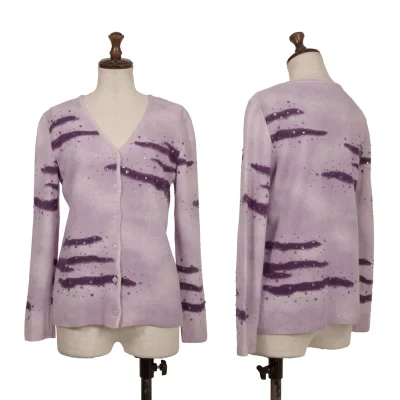 K OF KRIZIA Angora Blend Wool Sequin Knit Cardigan