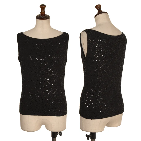FRANCO FERRARO Sequin Sleeveless Knit Top Black 3 K-174232_001