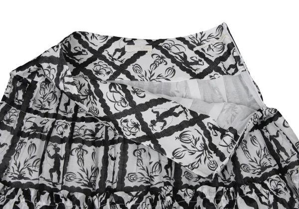 LaPeriode yoshie inaba Cotton Printed Tiered Skirt K-174233_004