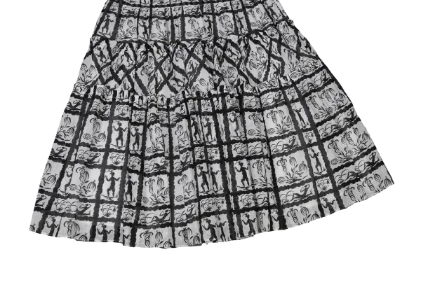 LaPeriode yoshie inaba Cotton Printed Tiered Skirt K-174233_005
