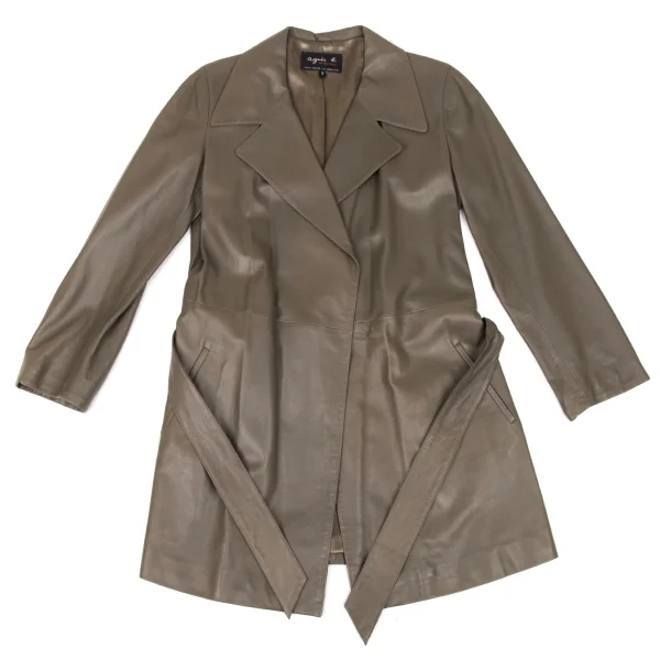 agnes b. SPECIAL Lamb Leather Half Coat K-174236_002