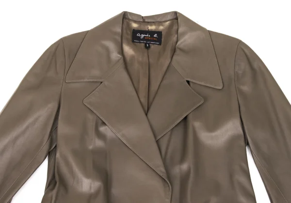 agnes b. SPECIAL Lamb Leather Half Coat K-174236_003
