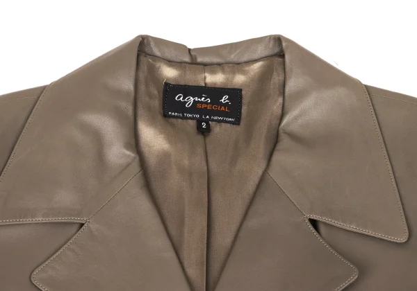 agnes b. SPECIAL Lamb Leather Half Coat K-174236_004