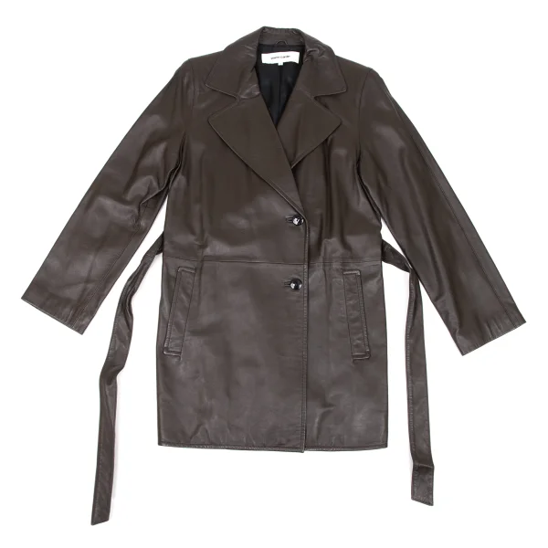 pierre cardin Lamb Leather Belted Coat K-174237_002