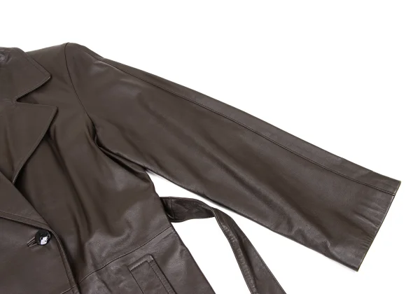 pierre cardin Lamb Leather Belted Coat K-174237_005