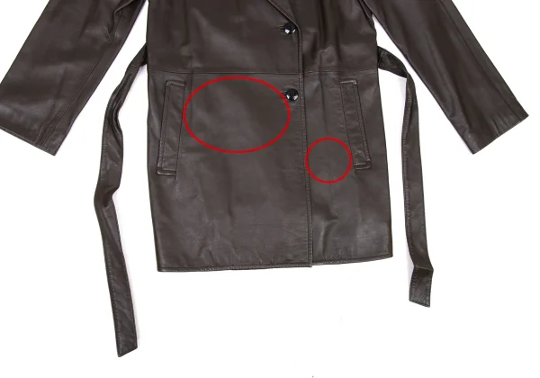 pierre cardin Lamb Leather Belted Coat K-174237_008