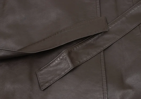 pierre cardin Lamb Leather Belted Coat K-174237_011