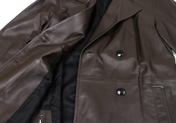 pierre cardin Lamb Leather Belted Coat K-174237_014