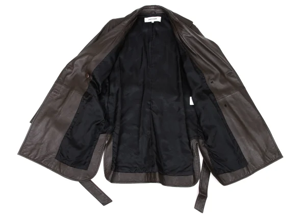 pierre cardin Lamb Leather Belted Coat K-174237_015