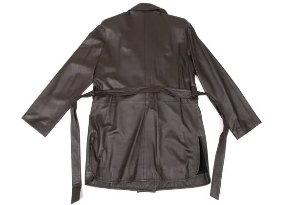 pierre cardin Lamb Leather Belted Coat K-174237_016
