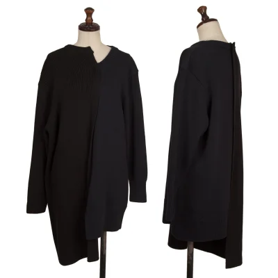 RISMAT by Y's Cotton Asymmetry Bicolor Switching Knit Sweater