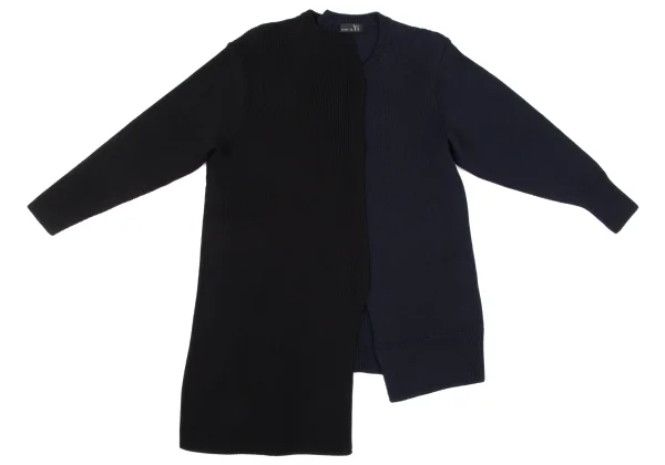 RISMAT by Y's Cotton Asymmetry Bicolor Switching Knit Sweater K-174238_002