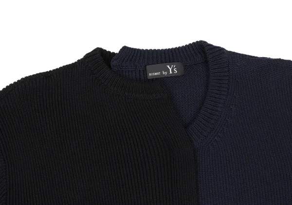 RISMAT by Y's Cotton Asymmetry Bicolor Switching Knit Sweater K-174238_004