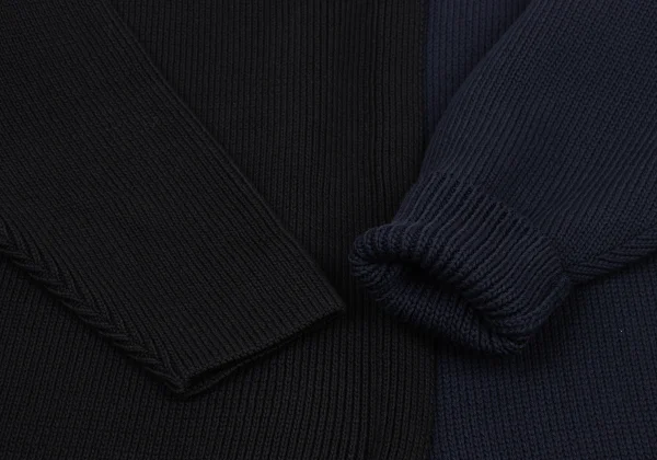 RISMAT by Y's Cotton Asymmetry Bicolor Switching Knit Sweater K-174238_007