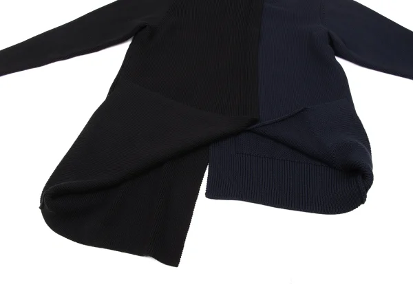 RISMAT by Y's Cotton Asymmetry Bicolor Switching Knit Sweater K-174238_009