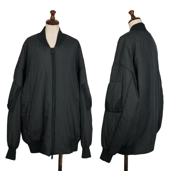 Y's.... Poly Padded Bomber Jacket Charcoal 3 K-174239_001