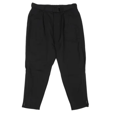 Y's Wool Gabardine Belted Hem Zipper Dropped Crotch Pants