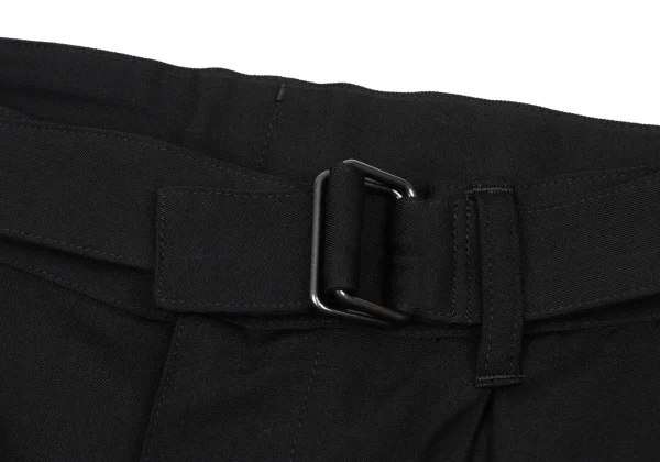 Y's Wool Gabardine Belted Hem Zipper Dropped Crotch Pants K-174242_003