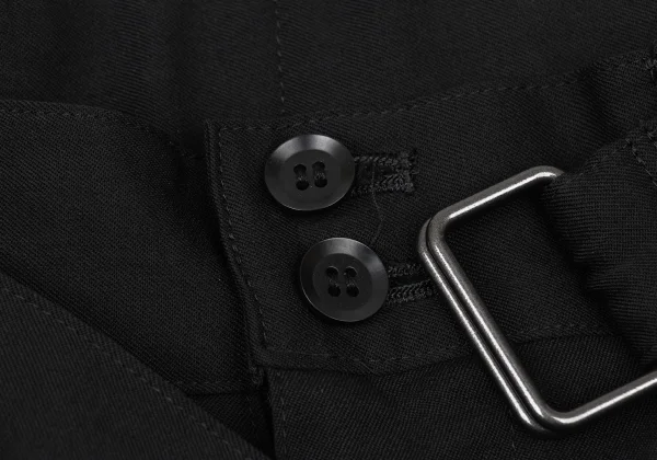 Y's Wool Gabardine Belted Hem Zipper Dropped Crotch Pants K-174242_004