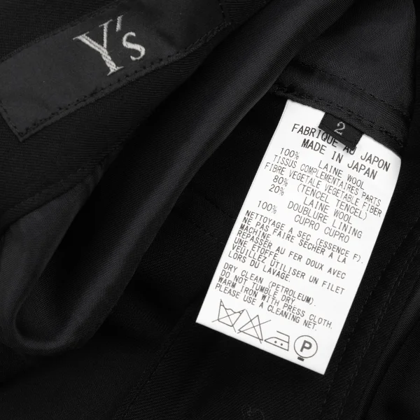 Y's Wool Gabardine Belted Hem Zipper Dropped Crotch Pants K-174242_013