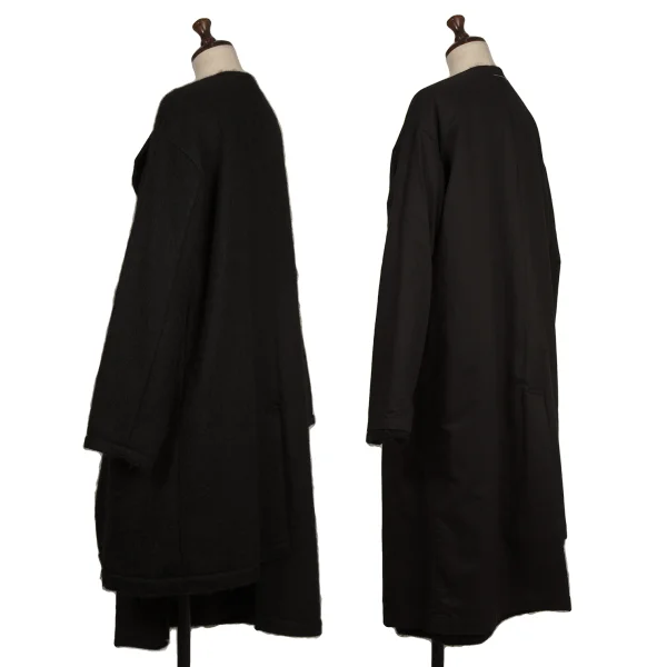 Y's Mohair Blend Wool Reversible Collarless Coat K-174244_002