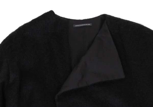 Y's Mohair Blend Wool Reversible Collarless Coat K-174244_005