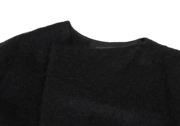 Y's Mohair Blend Wool Reversible Collarless Coat K-174244_006