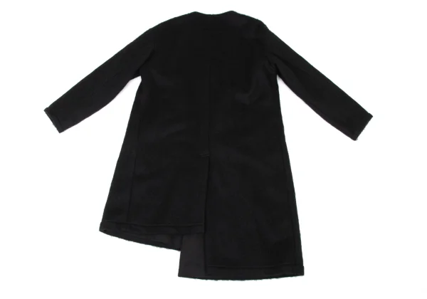 Y's Mohair Blend Wool Reversible Collarless Coat K-174244_012